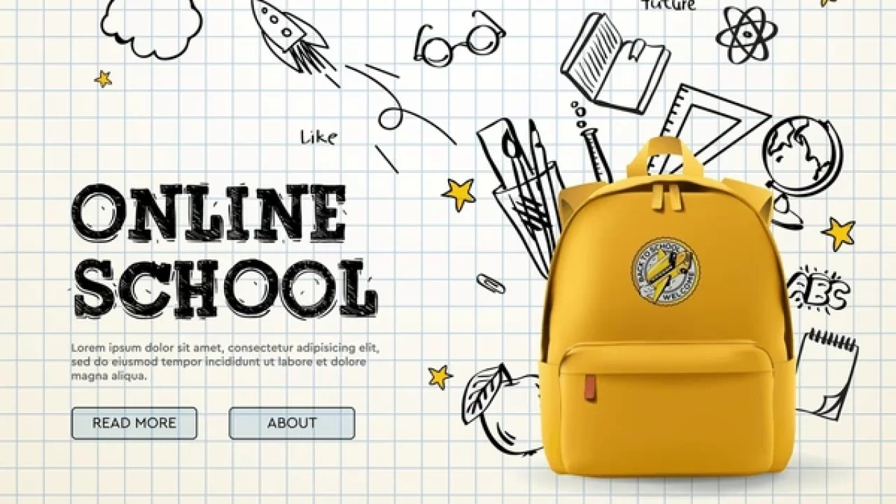 Back to school online banner created by shutterstock