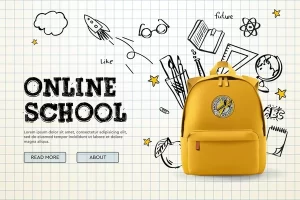 Back to school online banner created by shutterstock