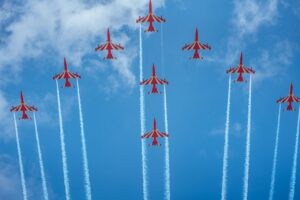 Flypast demonstration by Surya Kiran (No. 52 IAF Squadron)